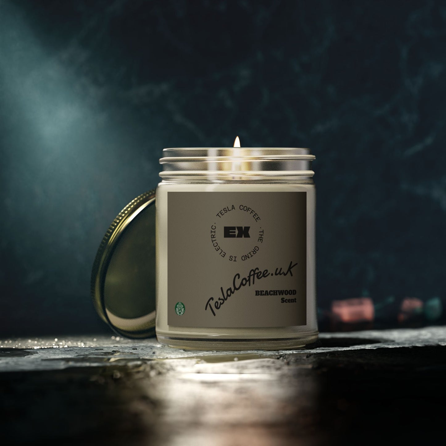 Tesla Coffee® Beachwood Scent Candle Printify