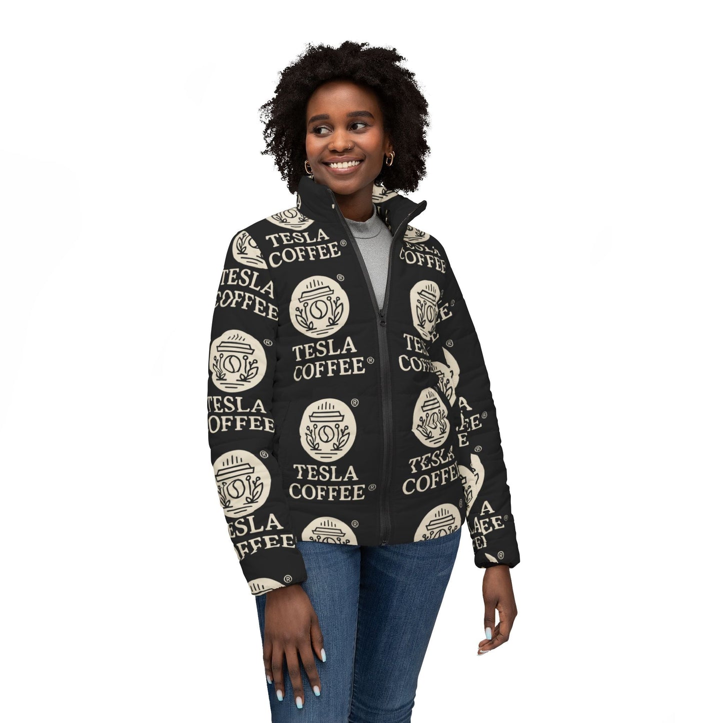 TESLA COFFEE® Women's Puffer Jacket Printify