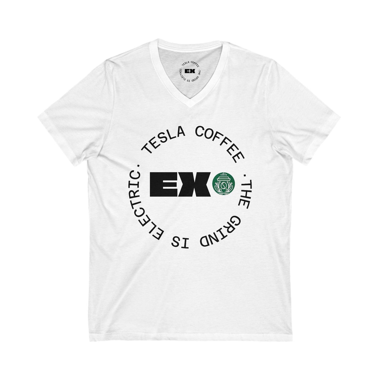 Tesla Coffee® Unisex Jersey Short Sleeve V-Neck Tee - TESLA COFFEE®