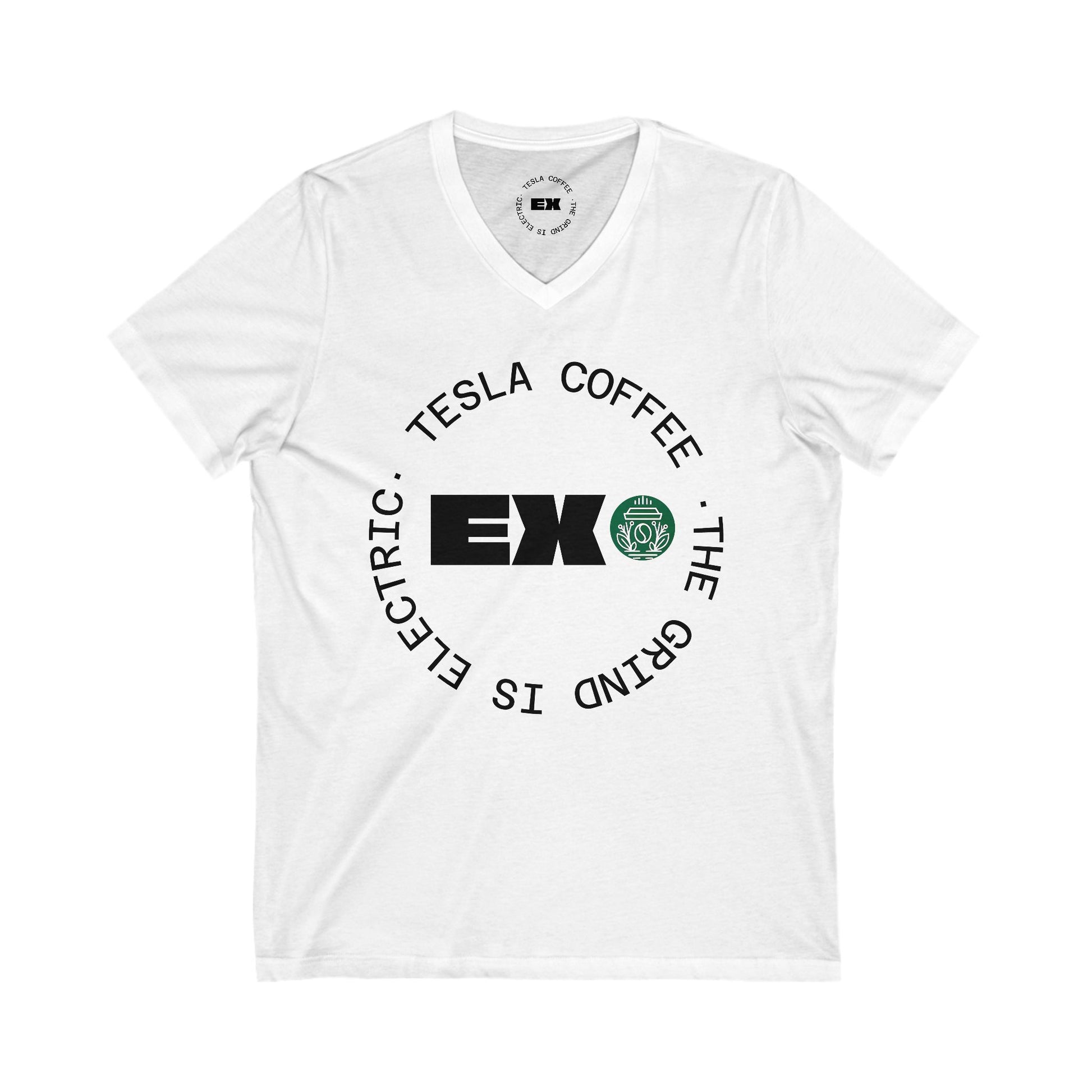 Tesla Coffee® Unisex Jersey Short Sleeve V-Neck Tee - TESLA COFFEE®