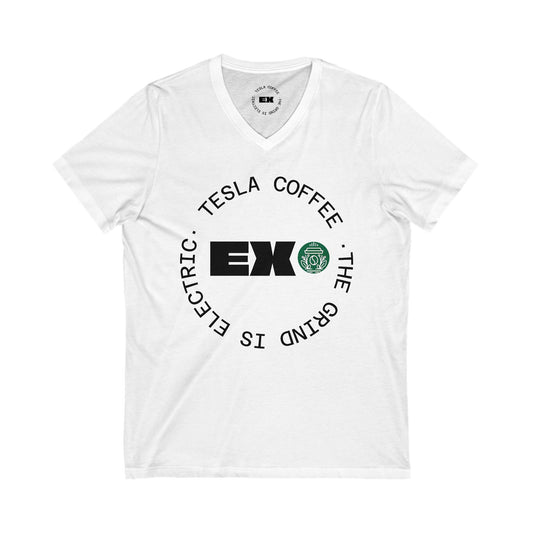 Tesla Coffee® Unisex Jersey Short Sleeve V-Neck Tee - TESLA COFFEE®