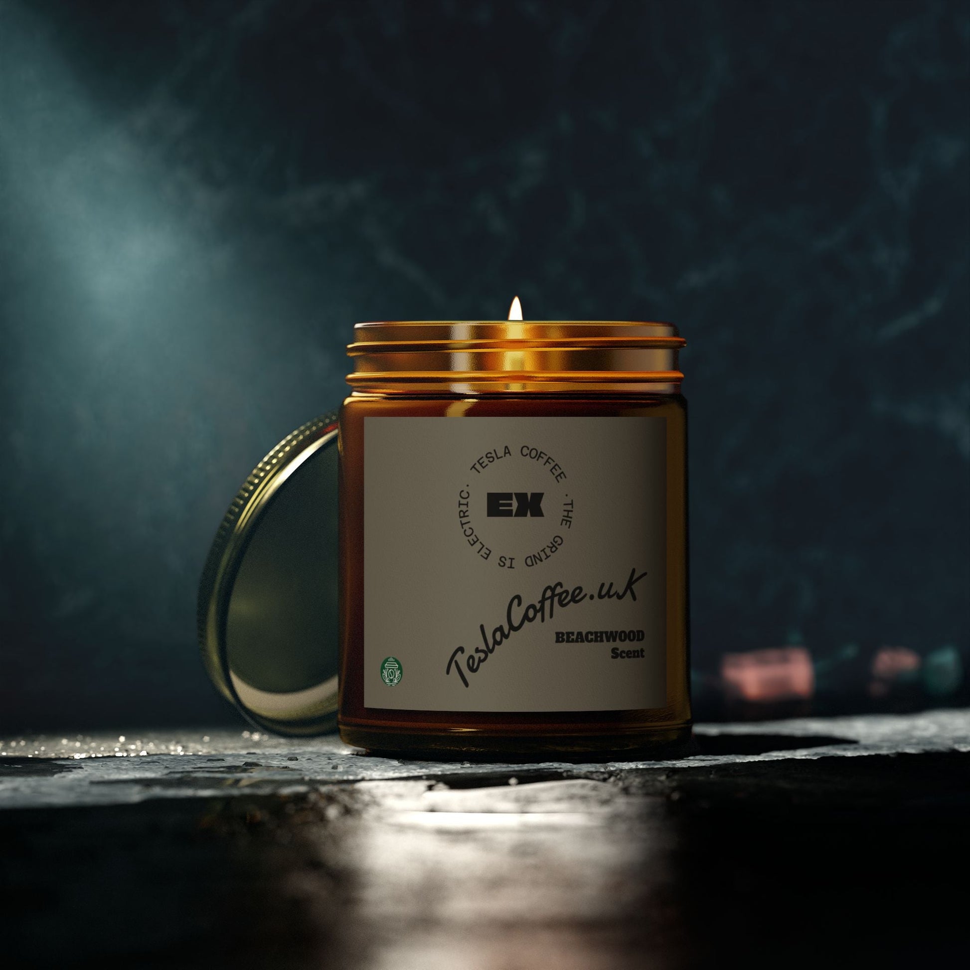 Tesla Coffee® Beachwood Scent Candle Printify