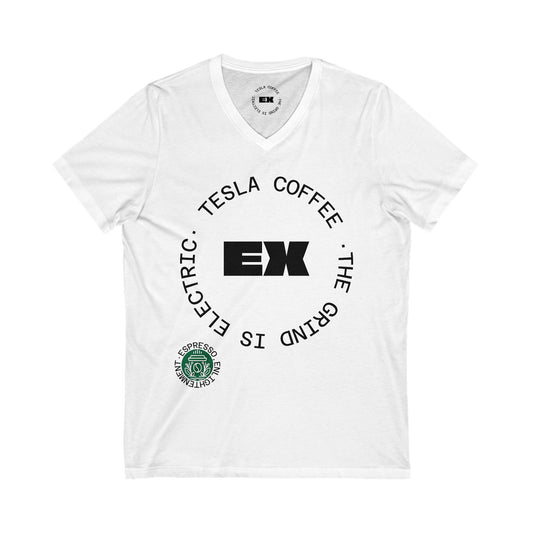 Tesla Coffee® Unisex Jersey Short Sleeve V-Neck Tee - TESLA COFFEE®