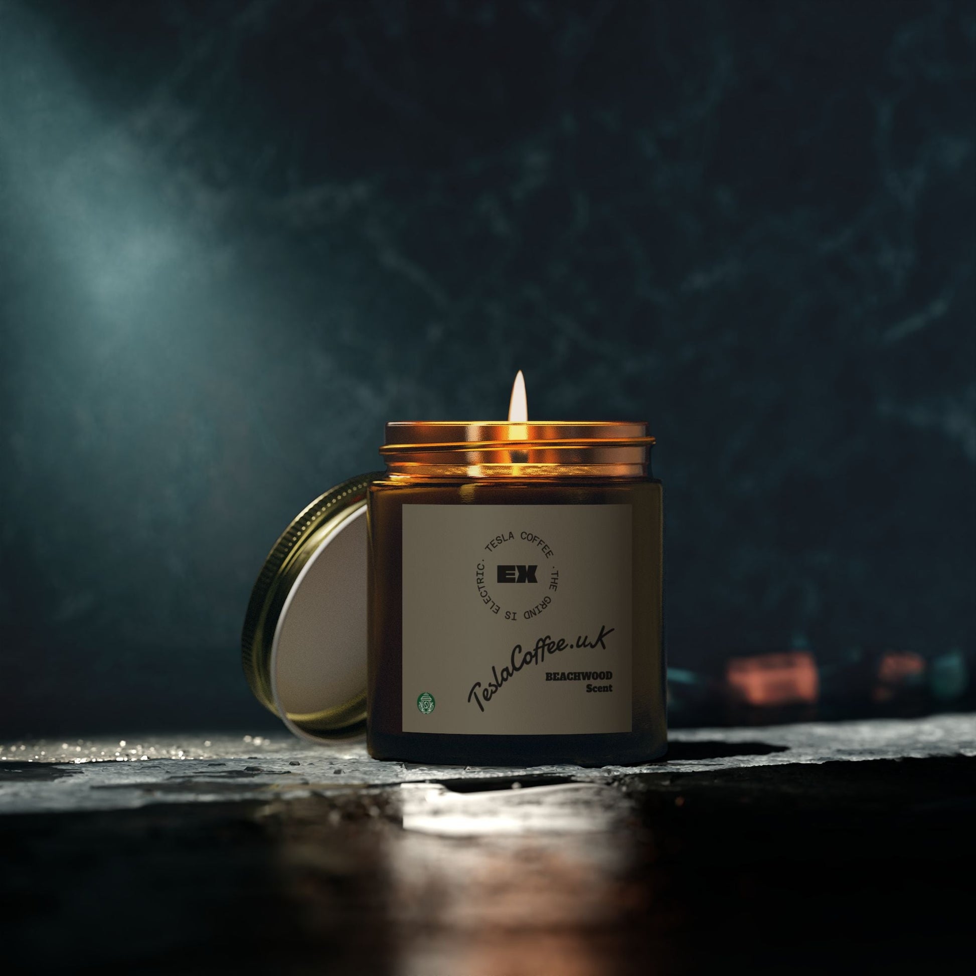 Tesla Coffee® Beachwood Scent Candle Printify