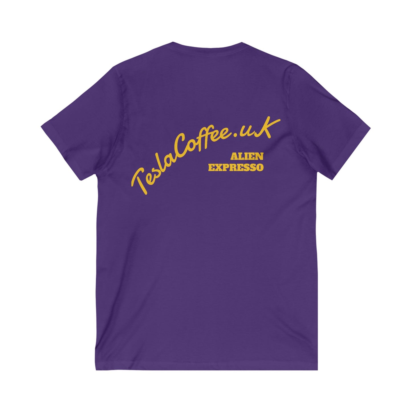 TESLA COFFEE® Purple & Yellow Short Sleeve V-Neck Tee - TESLA COFFEE®