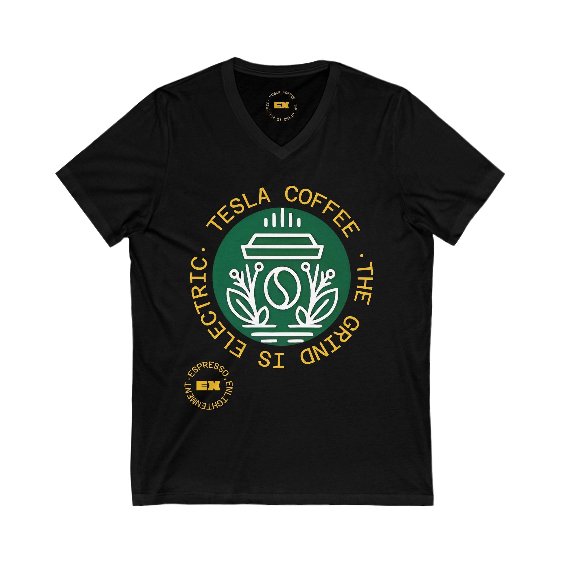TESLA COFFEE® V-Neck Tee Shirt Printify