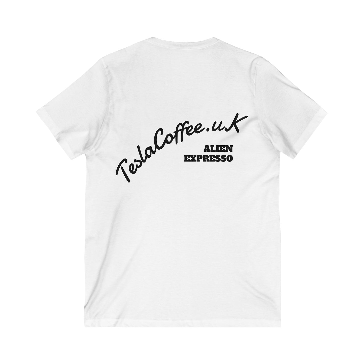 TESLA COFFEE® White & Black V-Neck Tee - TESLA COFFEE®