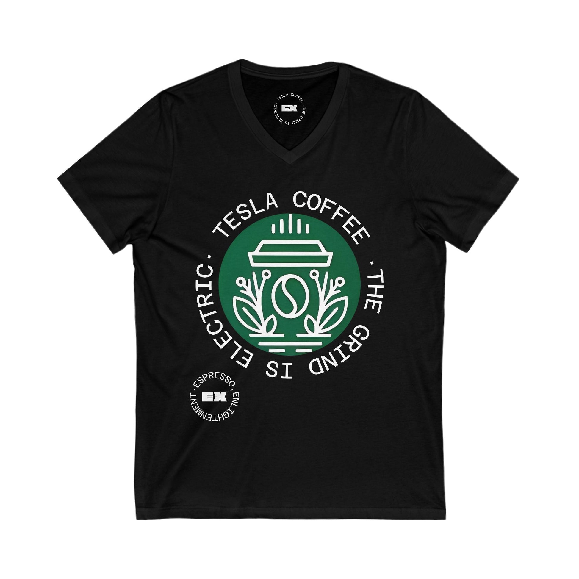 TESLA COFFEE® V-Neck Tee Shirt Printify