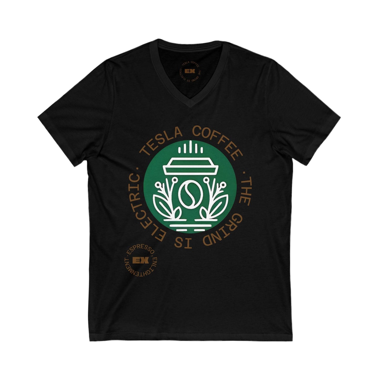 TESLA COFFEE® V-Neck Tee Shirt Printify