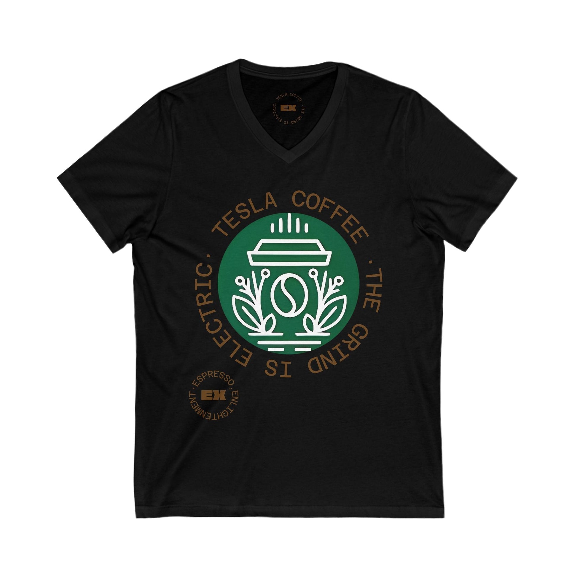 TESLA COFFEE® V-Neck Tee Shirt Printify